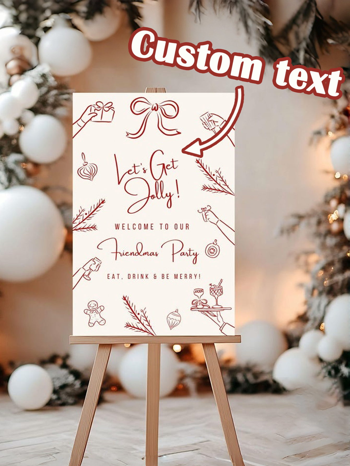 Custom Christmas Party Welcome Sign